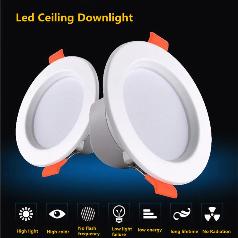 LED Downlight 5W 7W 9W Recessed Ceiling Lamp AC220V Downlight With Intelligent Radar Sensor Lights for Bathroom Stairs Balcony