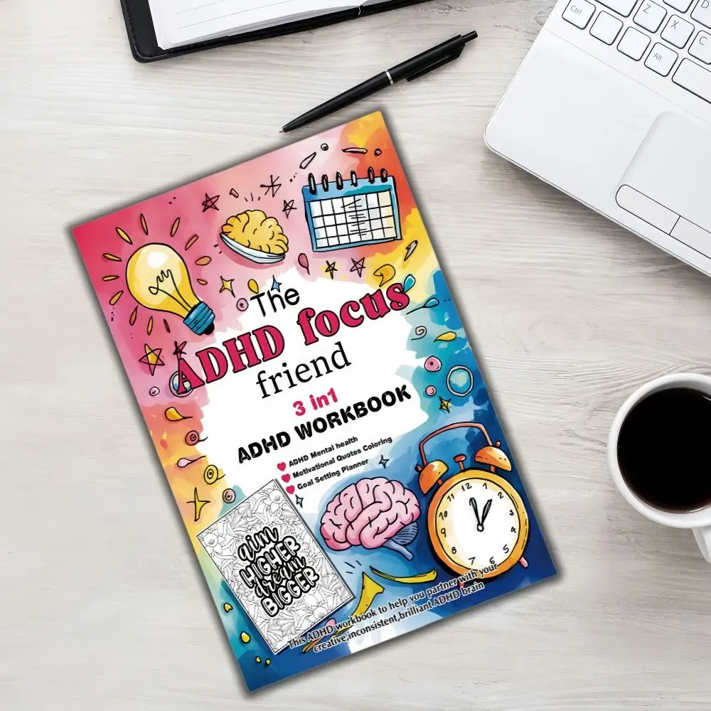 สามใน 1 Daily Planner ความเข้มข้น-Oriented Psychological ปรับ Organizer Planner สีการ์ตูน Undated Planner ผู้ชาย