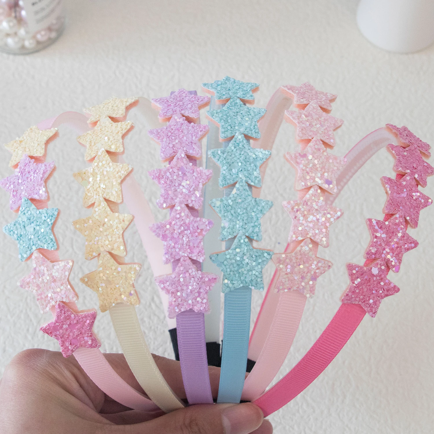 1pc Cute Glitter Star Headbands Girls Sparkly Star Shaped Hairbands Children Kids Party Hair Accessories