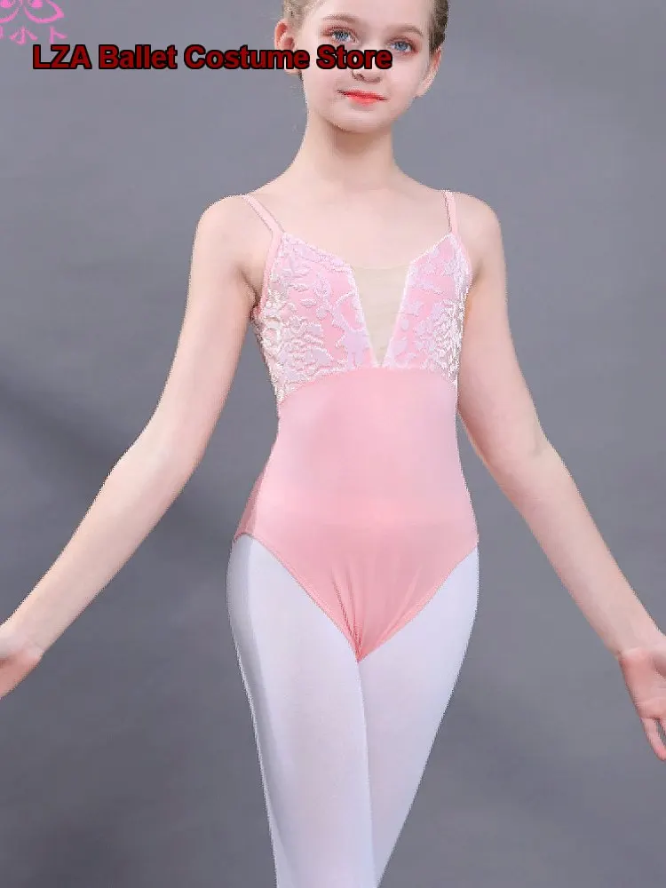 Girls' Children's Dance Dress Summer Spaghetti Strap Chinese Basic Body Form Preschool Jump Skirt Art Exam Clothing Kids