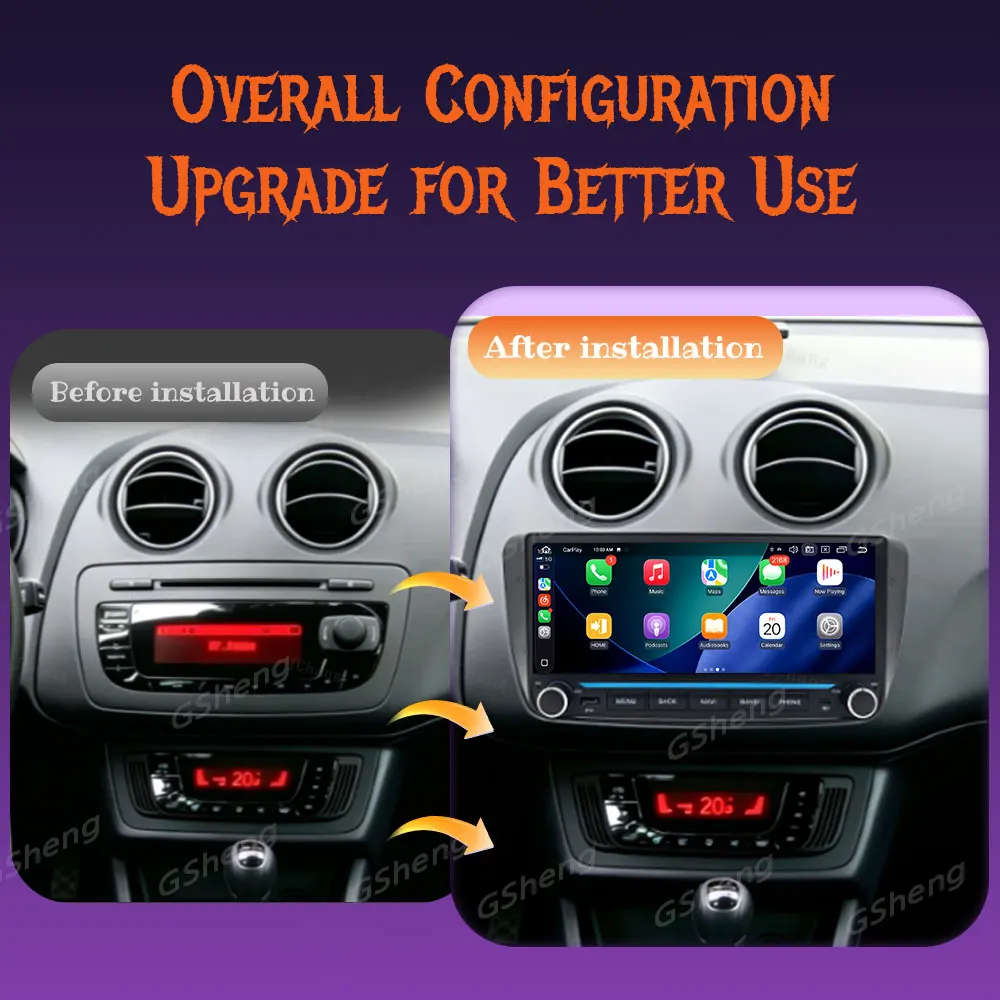 9.3inch Android 16 Car Audio Receiver for Seat Ibiza 2009-2013 Support HD Video Output Bluetooth Handsfree Mirror Link OBD TPMS
