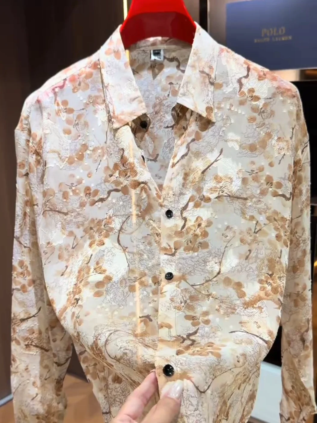 

Men's Summer Breathable Long Sleeve Shirt Hollow out Comfortable Versatile Business Casual High-End Trend Shirt