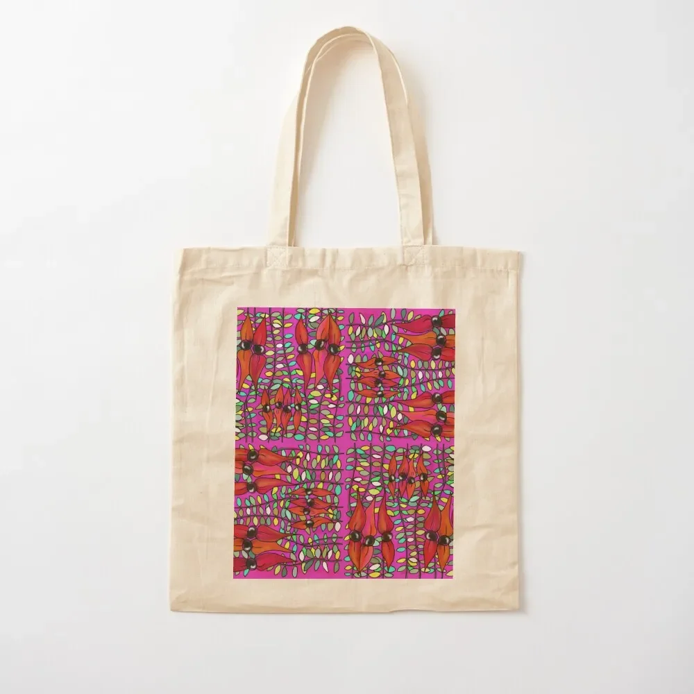 

iPad Art - Sturt Peas on Pink Tote Bag Canvas stote bag hand bags eco pack handbag Tote Bag