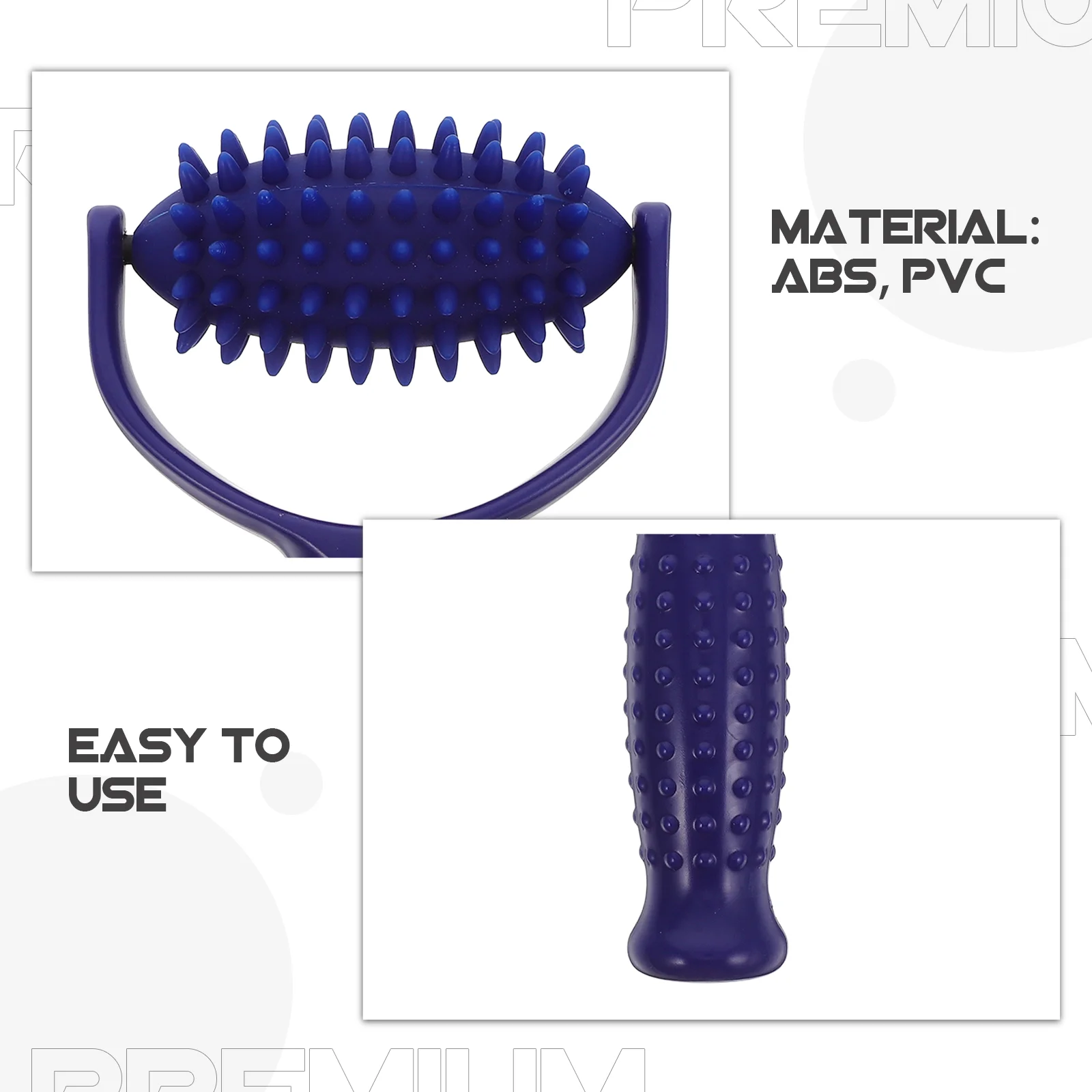 Muscle Massage Roller Spiked Ball Stick Yoga (Blue) Eye Massager Leg Tool Manual