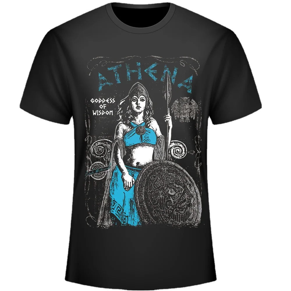 Fashion Design Ancient Greek Goddess of Wisdom Athena Image Men's T-Shirt. Summer Cotton Short Sleeve O-Neck Unisex T Shirt New