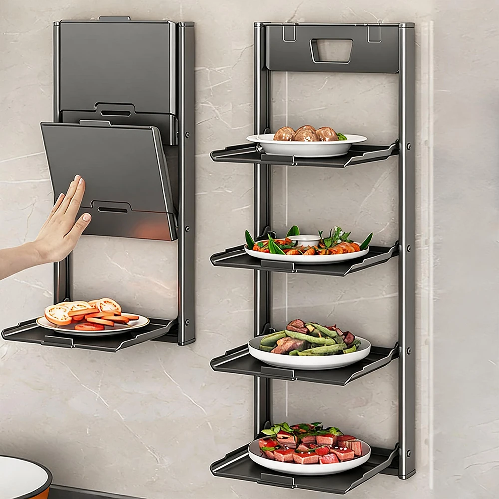 Scaffale a 3 livelli, potente supporto da cucina con ventose, robusto e stabile. Accessori essenziali per l’organizzazione della cucina, scolapiatti da parete con ventose, scaffale per