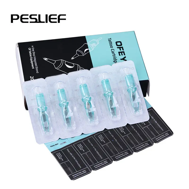 New 20Pcs Tattoo Cartridge Needles  RS RL RM M1 with Membrane Safety Cartridges Disposable Tattoo Needle for Tattoo Mchine