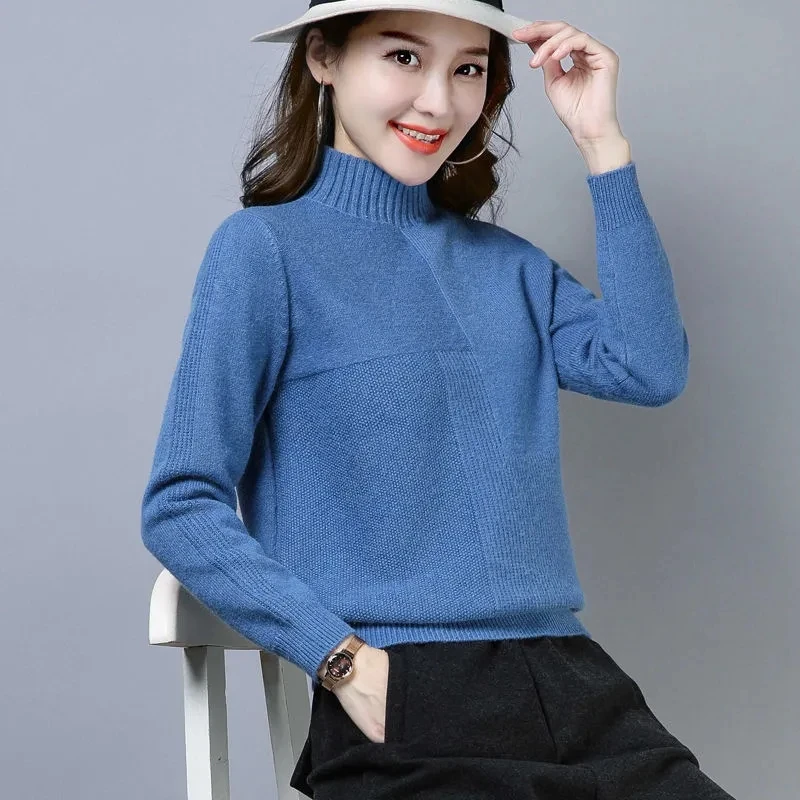 Autumn Winter Sweater Turtleneck Slim Fit Basic Pullovers 2023 Fashion Korean Knit Tops Bottoming Womens Sweater Stretch Jumpers