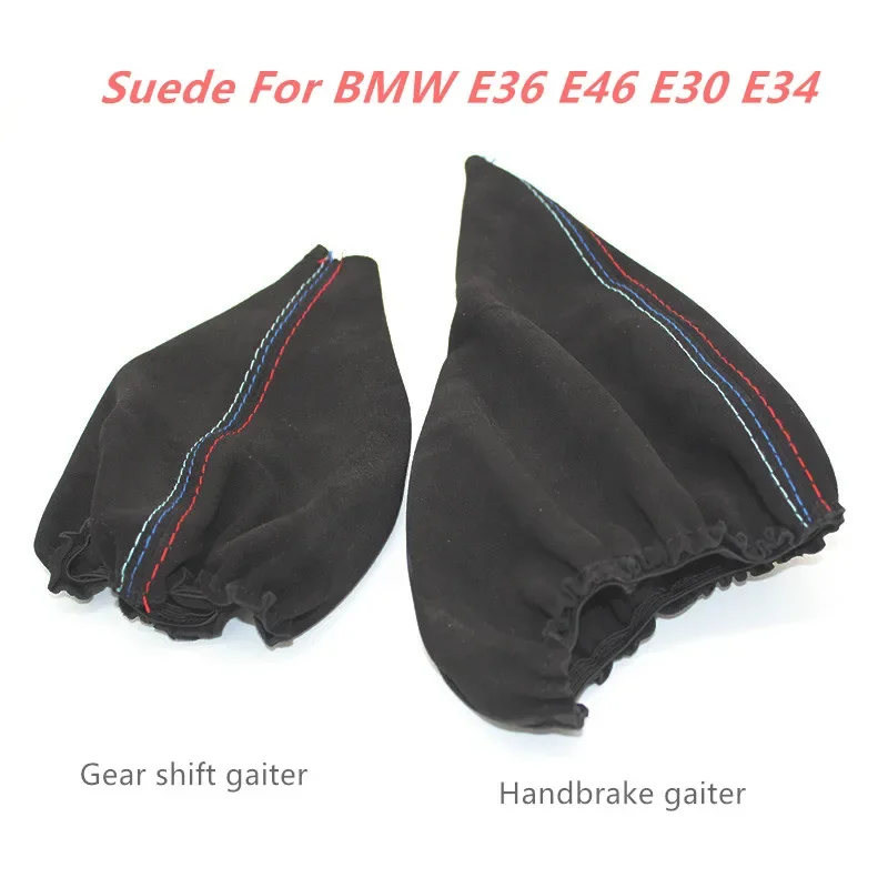 Suede / Leather Gear Shift Collars Manual Handbrake Gaiter Boot Cover for BMW 3 Series E36 E46 E30 E34 M3 Z3 M Accessories