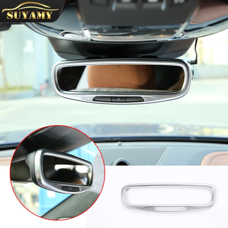 For Maserati Ghibli/Quattroporte/Levante 2016-2019 ABS Car Interior Rear View Mirror Decorative Frame Trim Sticker Accessories