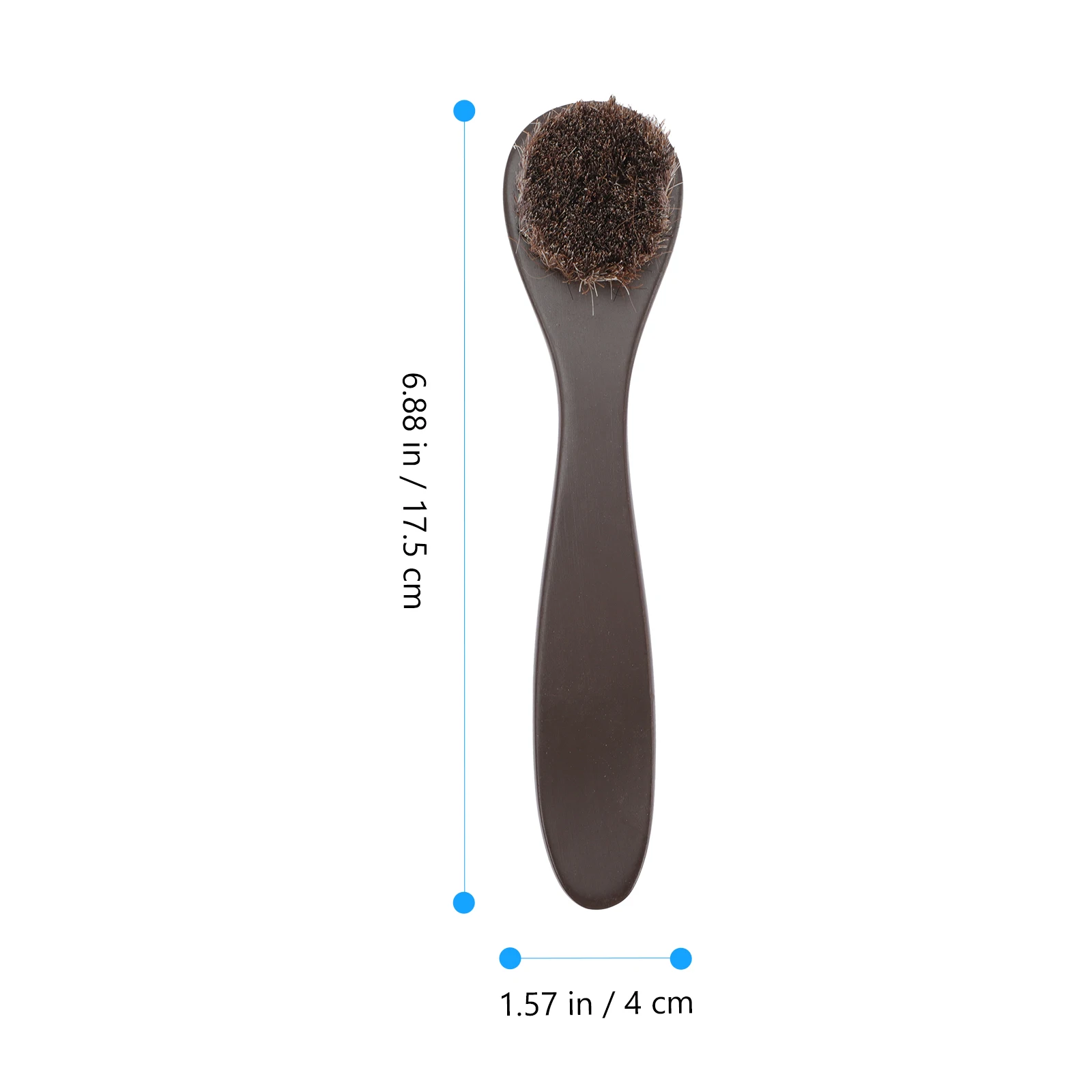 

2Pcs Wooden Shoe Brush Leather Polishing Tool Long Handle Horse Mane Care Accessory