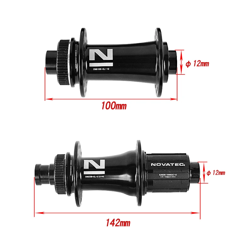 Novatec D981SB/D982SB Road bike hub  2/4 Bearings 100*142mm 24 hole Center lock Flower Drum For 7 8 9 10 11 12Speed