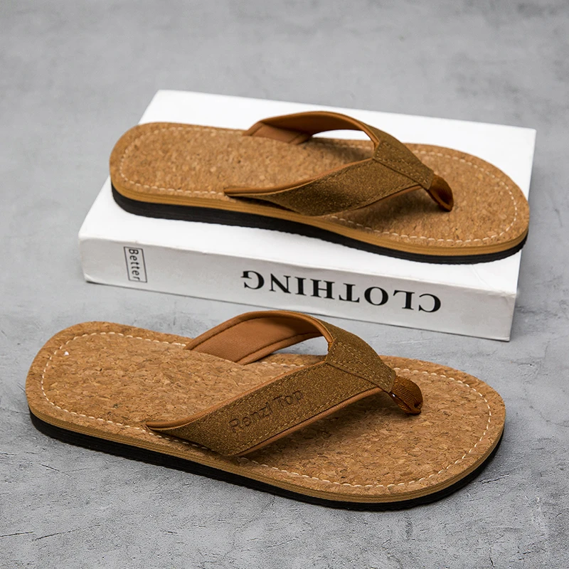 

Men's Anti-Slip Wear-Resistant Thong Slippers Thick Bottom Outdoor Sports Footwear Beach Sandals Casual Summer Slip-On Shoes