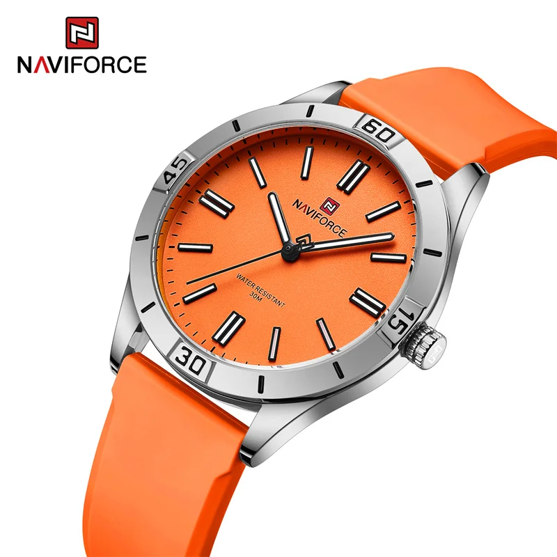 

NAVIFORCE Women's Qualities Rounded Watches Fashion Luxury Ladies Quartz Wristwatches TPU Strap Luminous Waterproof Female Clock