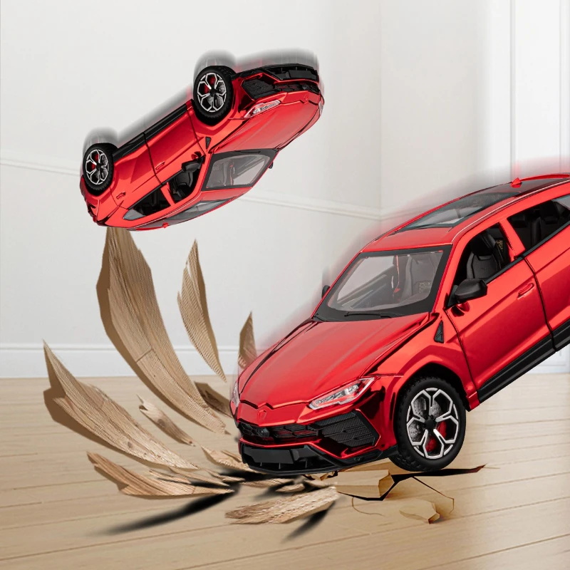 1:24 URUS Bison SUV coche deportivo simulación Diecast Metal aleación modelo coche sonido luz tirar hacia atrás colección niños juguetes regalos