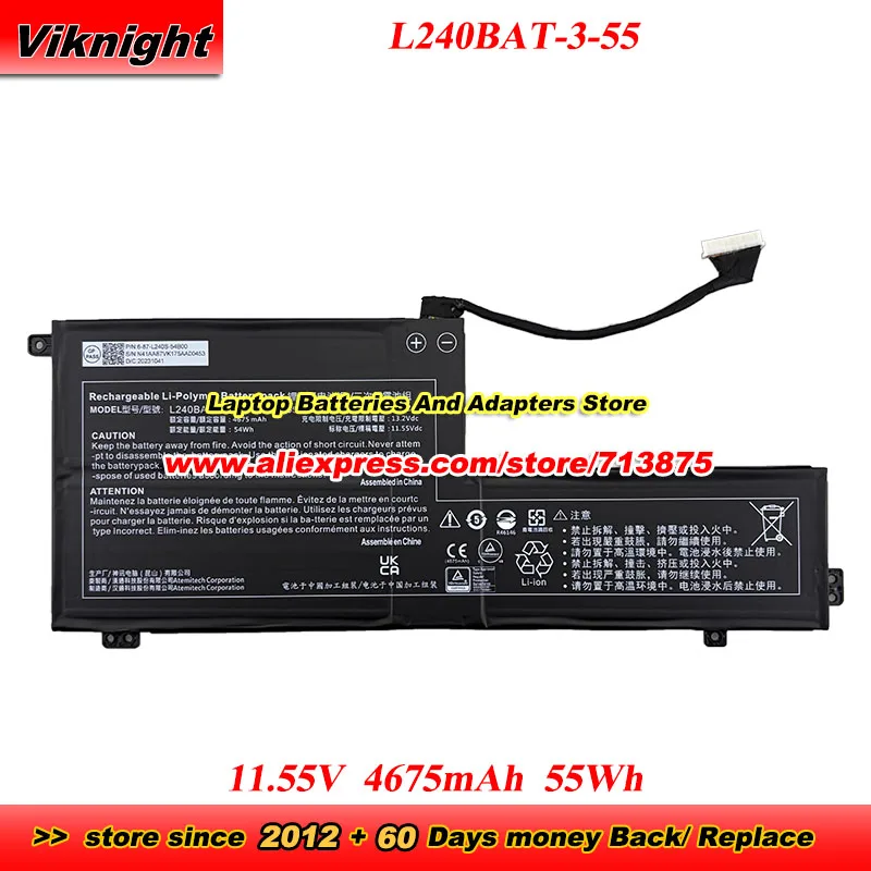 

L240BAT-3-55 Battery 11.55V 4675mAh 55Wh laptop battery