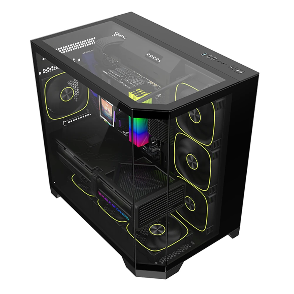 2025 رائجة البيع OEM ATX Micro-ATX ITX الزجاج المقسى RGB حافظة مروحة USB3.0 منتصف برج الألعاب حافظة الكمبيوتر هيكل الكمبيوتر لسطح المكتب