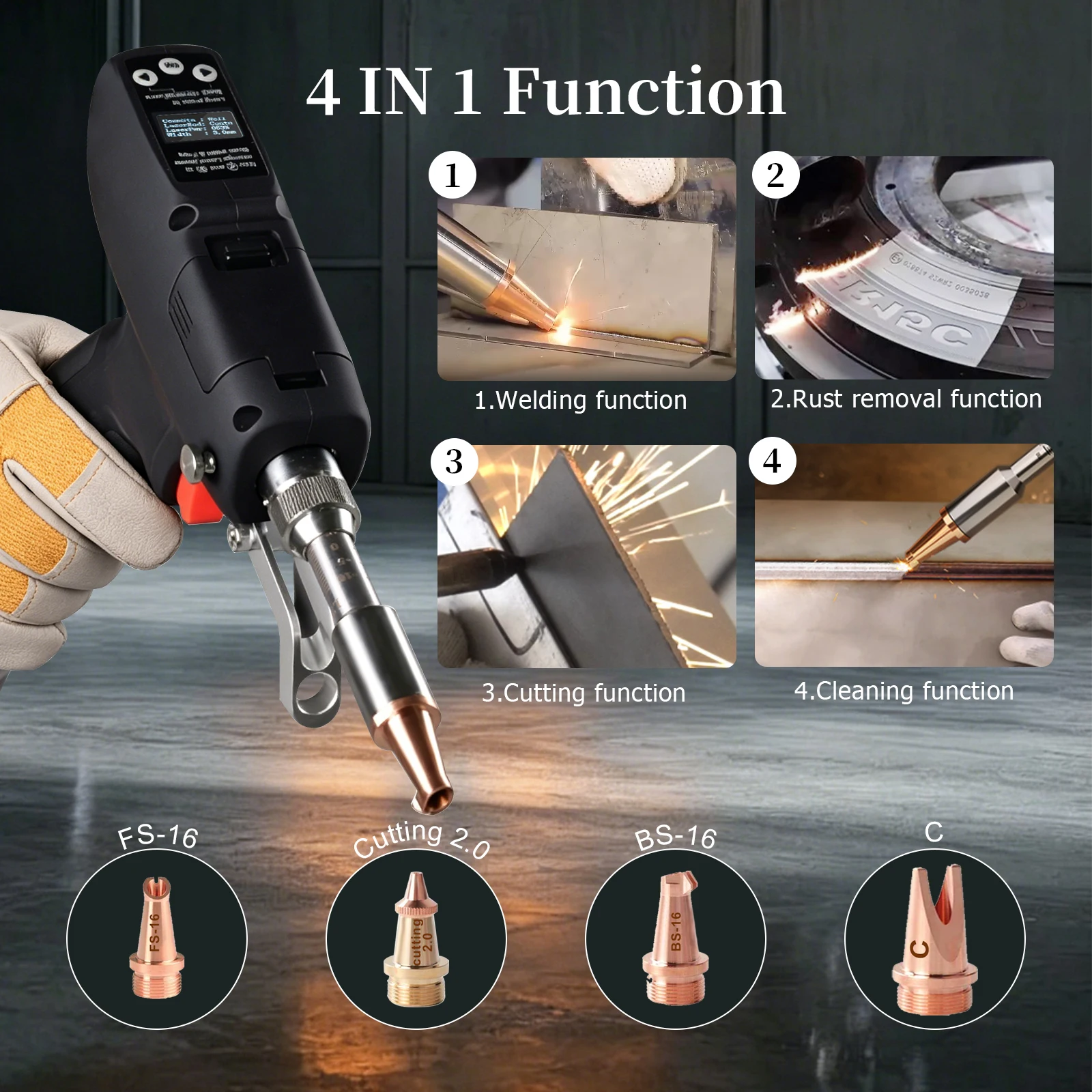 Raycus Laser Welder 4 IN 1 Fiber Laser Welding Machine HW980 for Metal Welding Cleaning Cutting 220V US STOCK