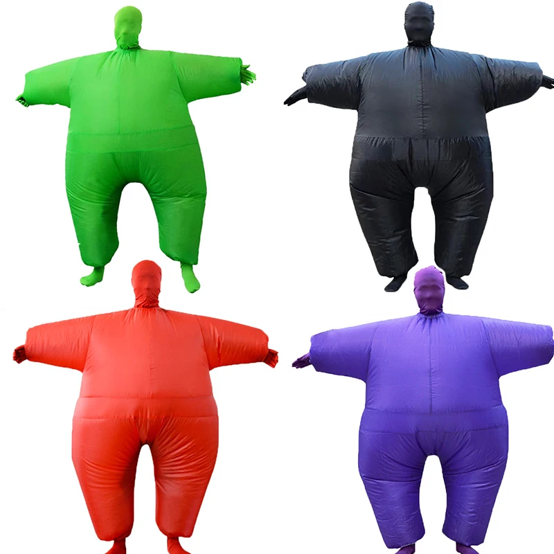 

Halloween Adult Funny Cosplay Chub Ninja Sumo Inflatable Costume Unisex Blow Up Color Full Body Jumpsuit Carnival Dress Up Party
