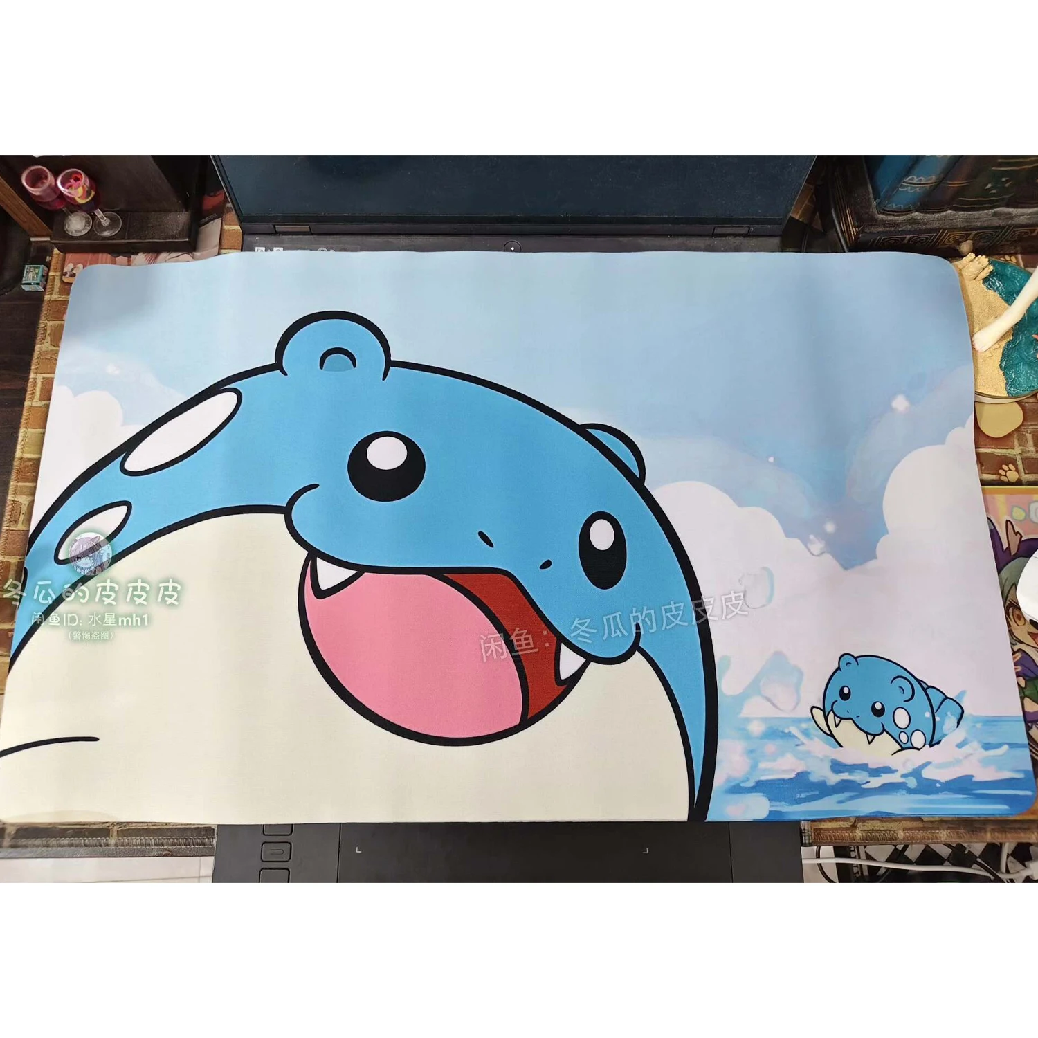

600X350X2Mm Diy Spheal Cute Card Battle Mat Ptcg Spheal Single Player Board Game Card Duel Plate Battle Mat Anime Card Gift Toy