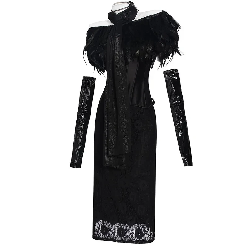 Disfraz de Cosplay de Padmé Amidala de Star Wars 3: Epoca de la Guerra de las Galaxias, Traje de Corte Negro para Halloween, Disfraz de Lujo para Mujer