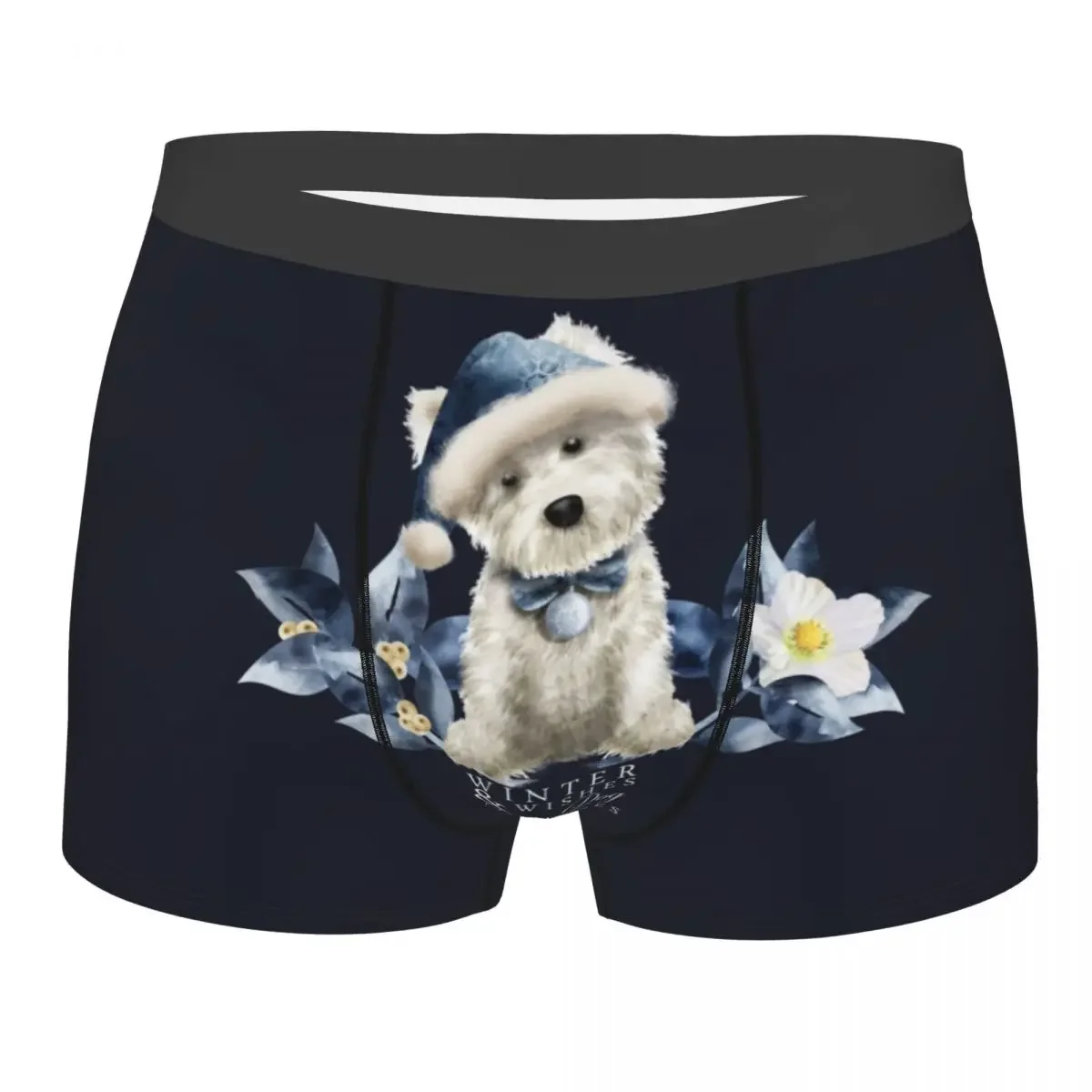 

Custom Cute Santa Westie Boxers Shorts Mens West Highland White Terrier Dog Briefs Underwear Cool Underpants