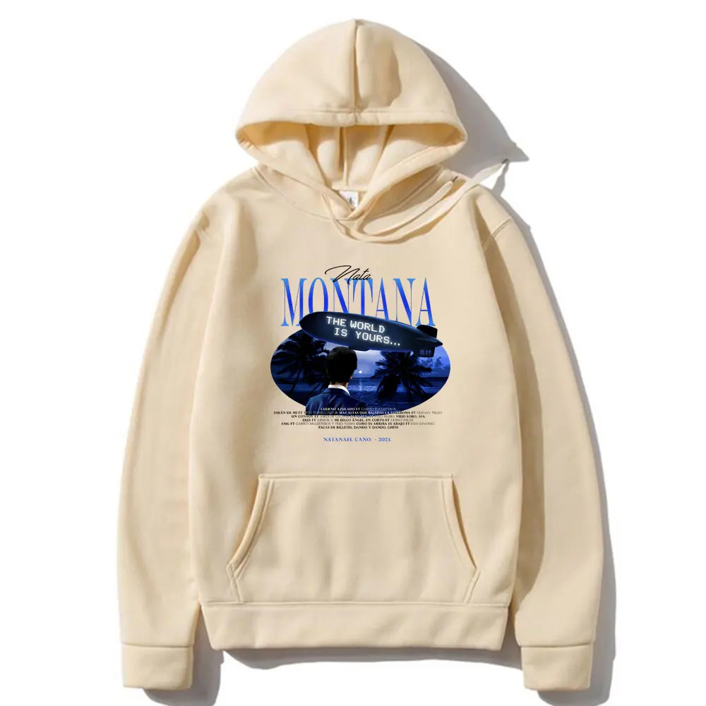 Singer Natanael Cano Nata Montana The World Is Yours Graphic Hoodie Men Women Hip Hop Oversized Streetwear Male Vintage Hoodies