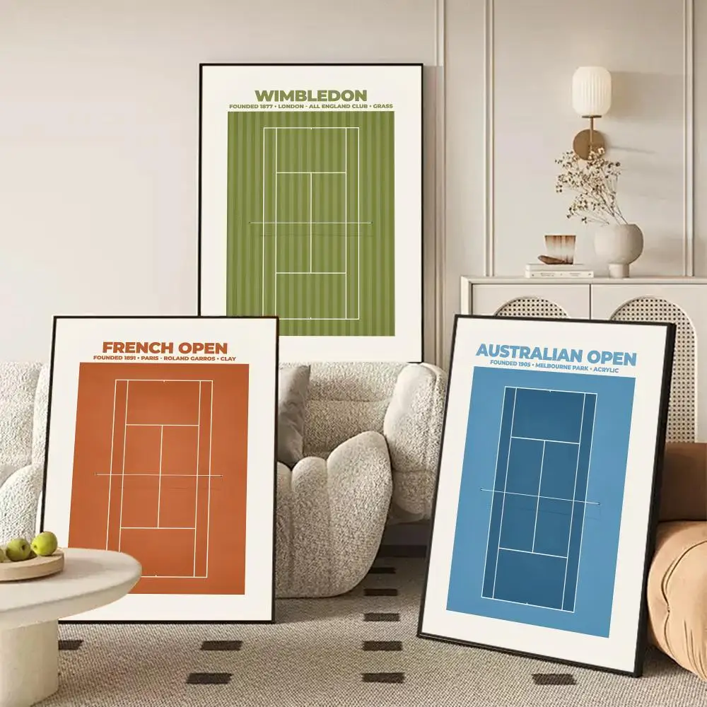 Frameless Grand Slam Tennis Painting Calligraphy Canvas Poster Wall Art interior Hallway Home Decoration Holiday Gifts