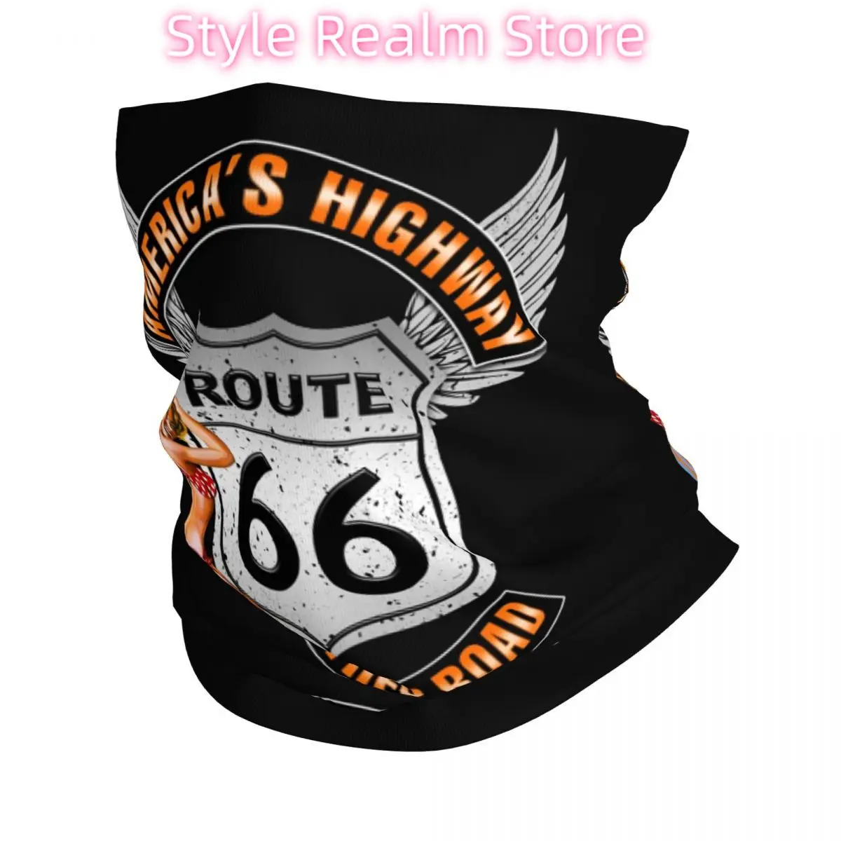 

Сексуальная бандана PinUp на заказ Route 66, гетры для лица с защитой от ультрафиолета, шарф для лица, женская и мужская повязка на голову, Балаклава