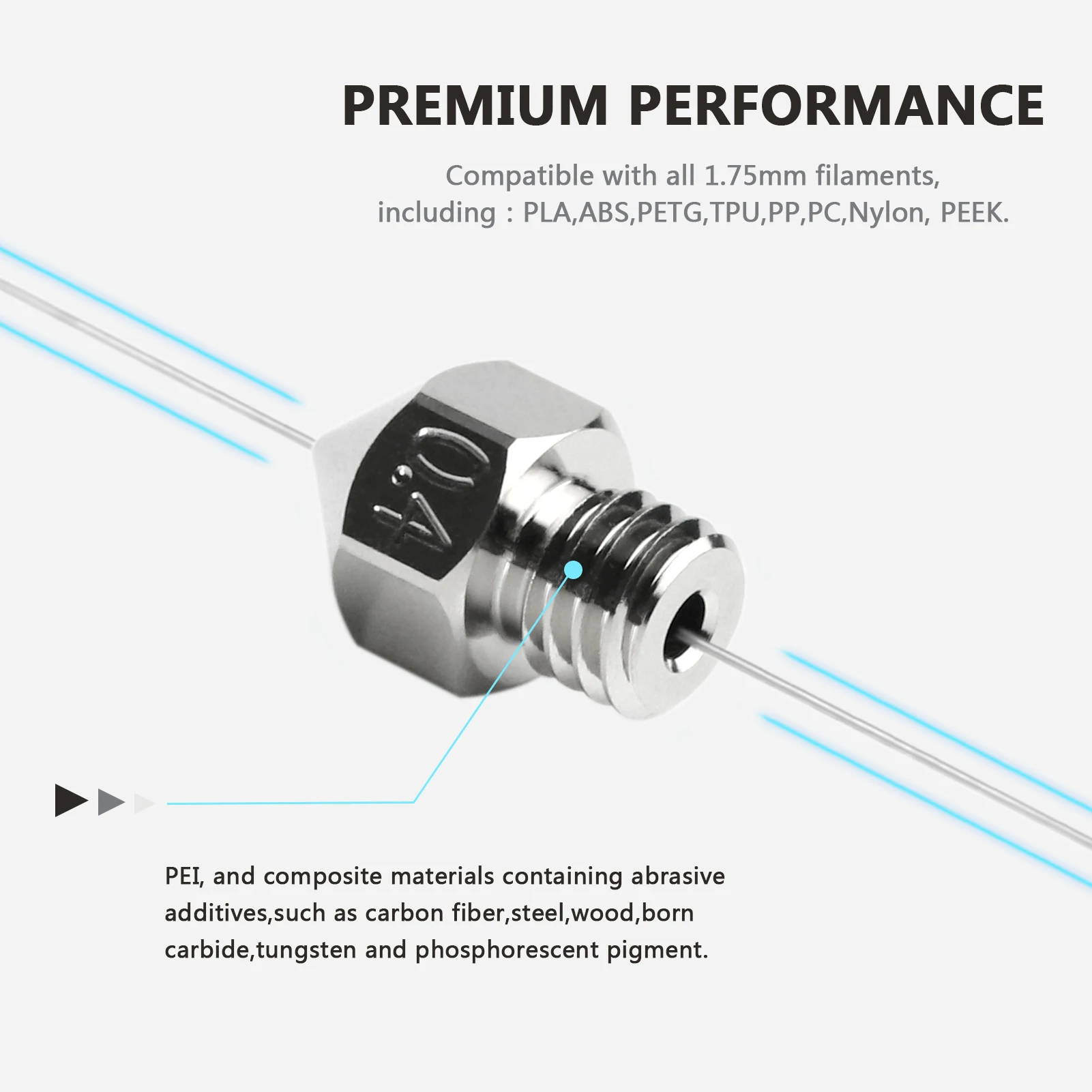 MK8 Plated Copper Nozzle Durable Non-stick High Performance M6 Thread For 3D printers For CR10 Hotend ENDER3