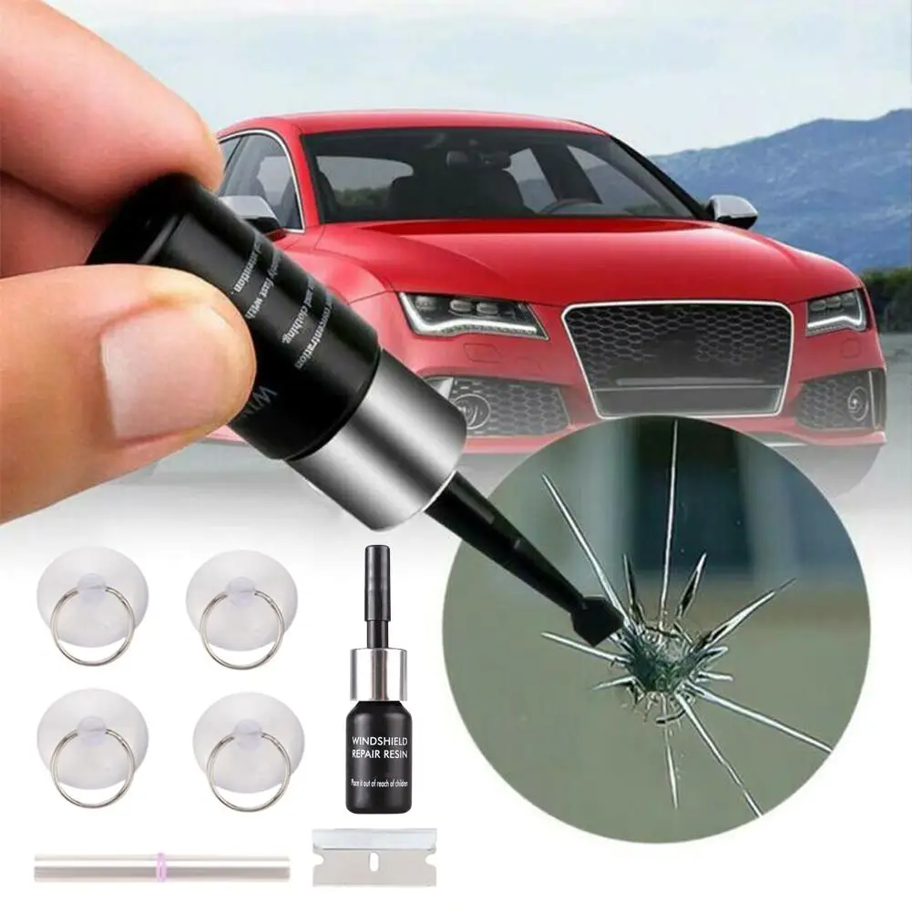 Windshield Repair Kit For Glass Automotive Glass DIY Windscreen Tool For Fixing Chips Cracks Star-Shaped Crack Nano Fluid F A5K7