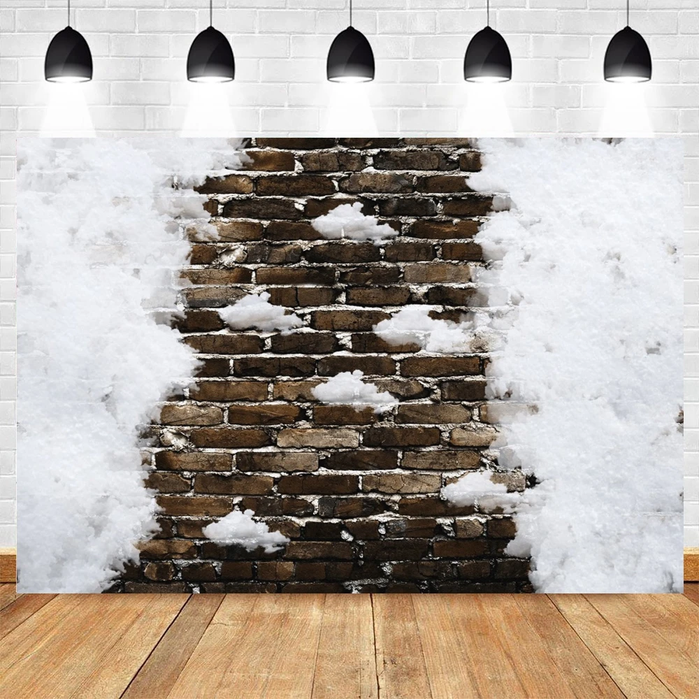 Christmas Winter Snow Stone Floor Photography Background Kids Family Portrait Decor Christmas Decor Backdrop Photobooth Props