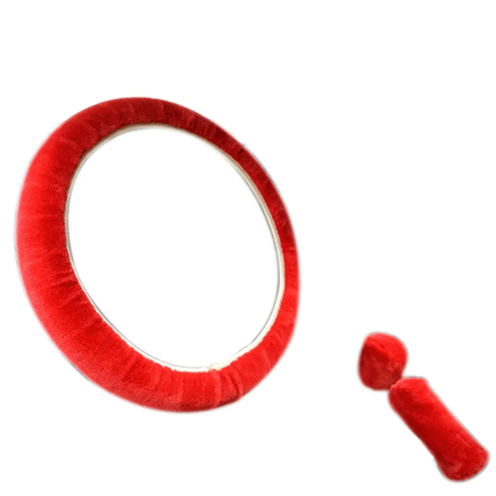 

3Pcs/set Car Warm Plush Steering Wheel Cover Gear Shift Handbrake Shell Sleeve Universal Fitting