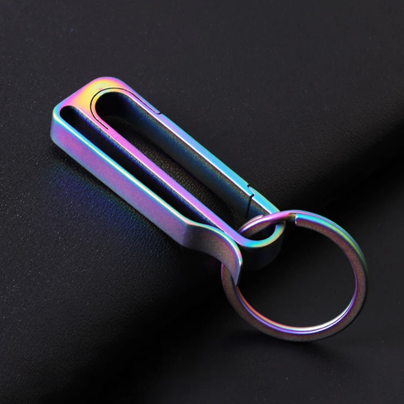 Titanium Colorful Keychain Car Belt Clip Key Chain Waist Hanging Buckle Carbine Lightweight EDC Key Holder for Father's Day Gift