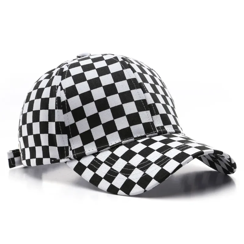 1pc checkerboard baseball cap Outdoor sports sun protection cap for men and women