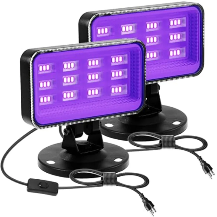 

30W Black Lights for Glow Party - High Power LED Outdoor Black Light Flood Light Plug in IP66 Waterproof Blacklight Spotlight 3