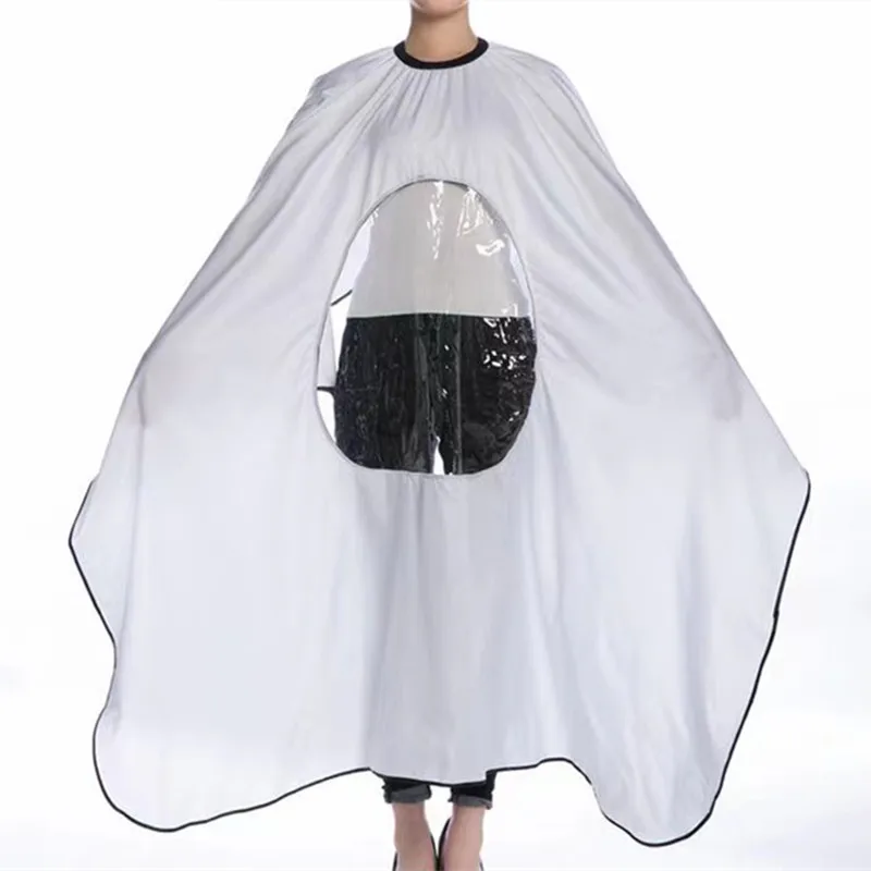 

Salon Hairdressing Cape Barber Cape With Transparent Viewing Window Waterproof Haircut Cloak Apron