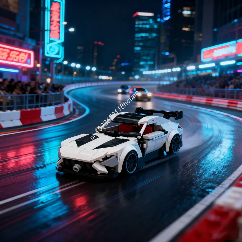 

301pcs MOC Mercedesesed GT Black Series White Model Building Christmas gift blocks Architecture toys DIY creative idea Education