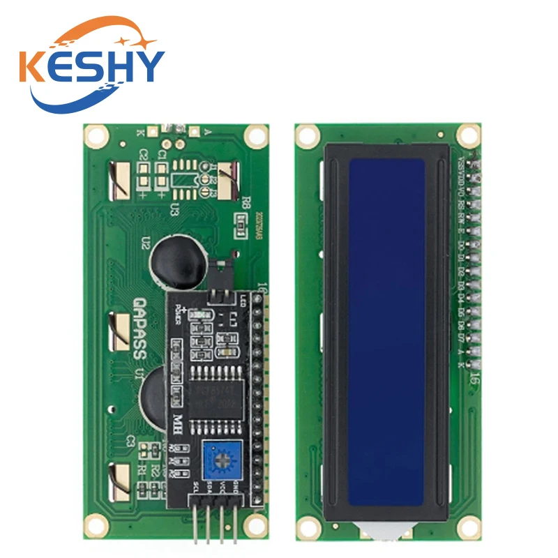 Módulo de Interface de Display LCD para Arduino, Tela Azul, Amarela, Verde, Caracteres 16x2, PCF8574T, PCF8574, IIC, I2C, 5V