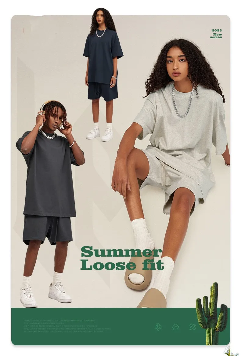 short sleeve tee summer round-neck solid-color loose T-shirt trendy fashion pure cotton casual