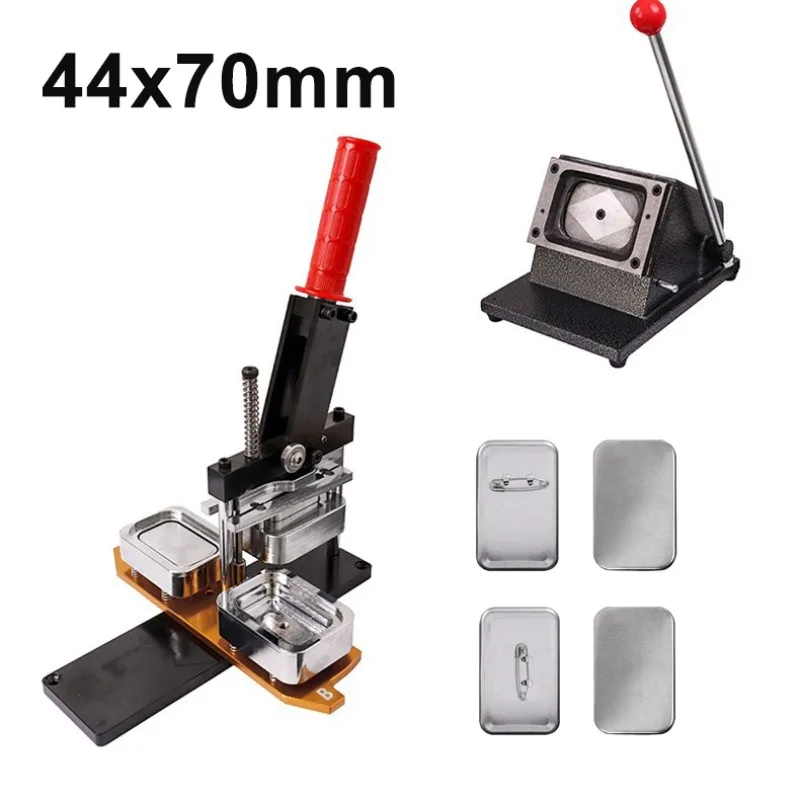 

Badge Button Making Machine Fridge Magnets Making Kit 44 X 70 Mm Square Press with 100 Sets of Consumables and Paper Cutter