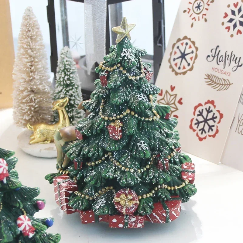 2024 American high-end Christmas tree old man ornament gift cute elk Christmas decoration music box music box