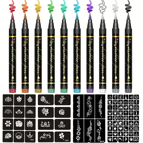 Peinture de peau pour débutants, Graffiti du corps humain, 10 pièces, marqueurs de peinture pour le visage, bricolage, dessin, brosse douce Non toxique