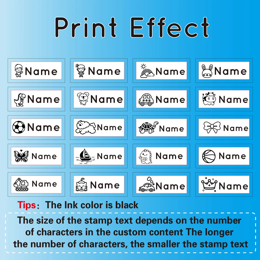 1pc Personalize Custom Name Stamp Tiger Zebra Elephant Giraffe Pattern Custom Name Stamps Label Stamps Fabric Stamps Name Stamps