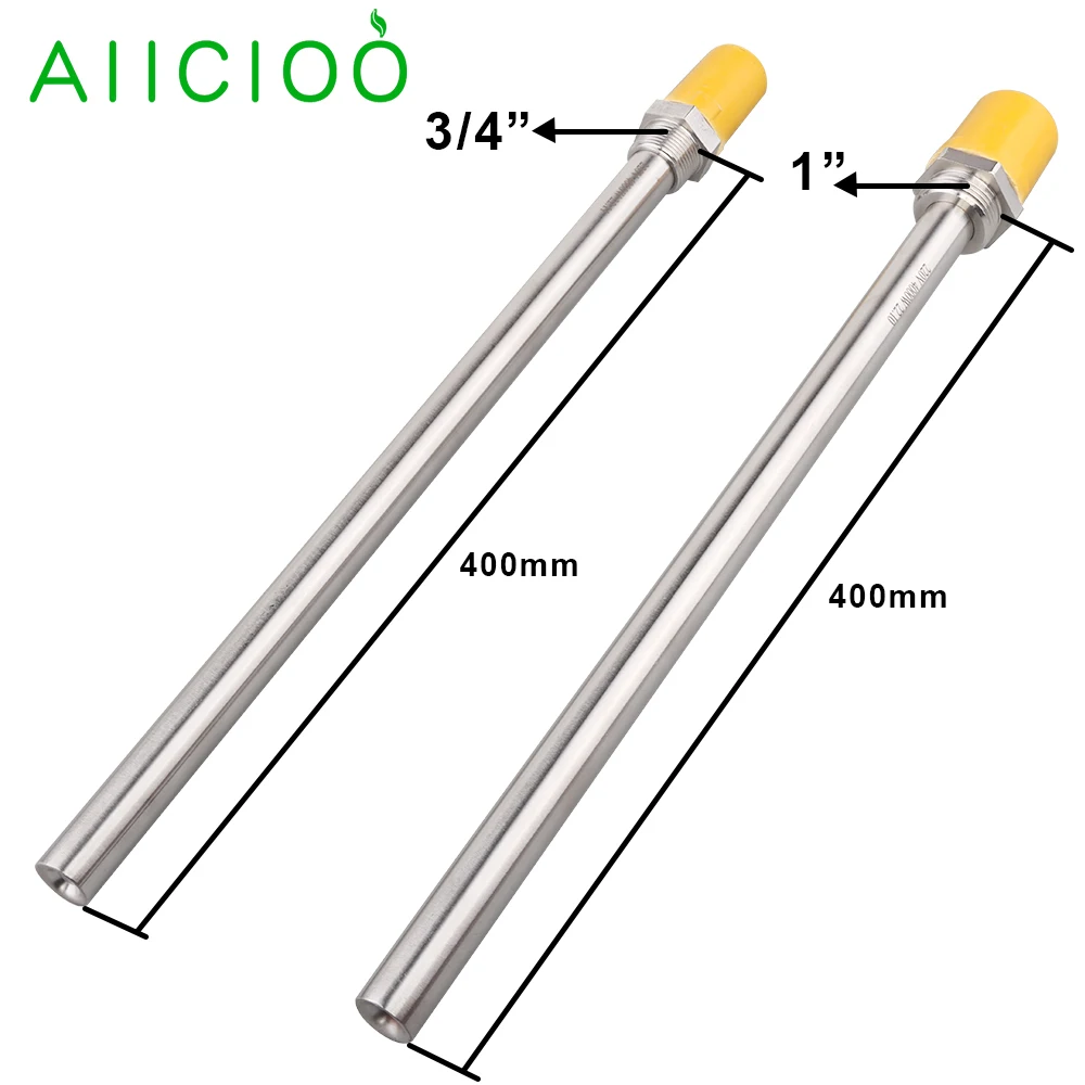 AIICIOO 220V Cartridge Heater AC Immersion Resistance for Water Heater Electric Tubular Pipe 1 inch Heating Element 4000w SUS304