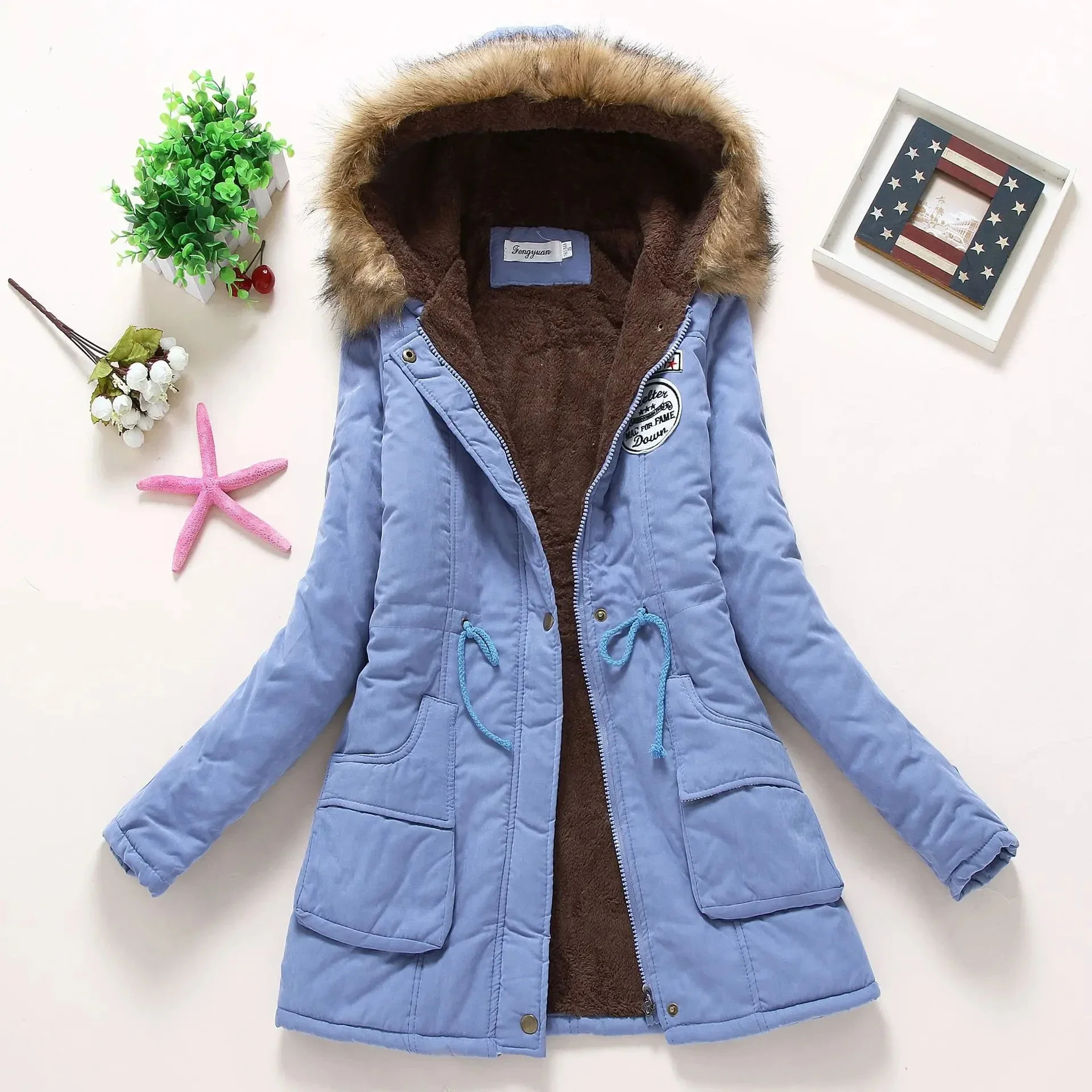 Thick Warm Faux Fur Hooded Padded Coat 3XL Casual Slim Jacket Female Spring Autumn Winter Jacket Women Parkas Parka Mujer