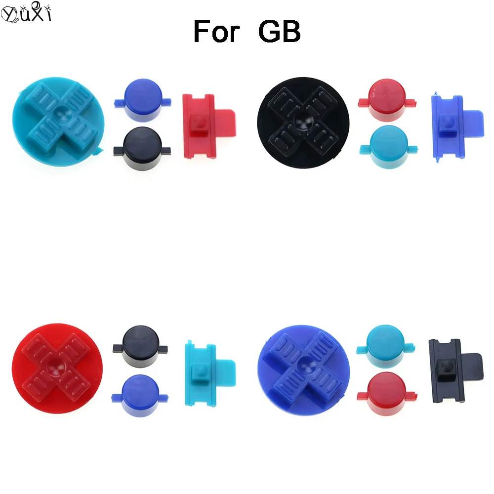 YuXi 1SET untuk GB tombol Game silang DIY tombol Keypad d-pad A B tombol daya hidup mati tombol pengganti tombol plastik