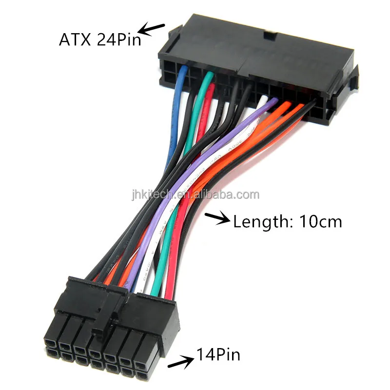 ATX 24-Pin Female ke 10-Pin /12-Pin/14-Pin Male adaptor kabel Power Supply untuk Lenovo 10PIN Motherboard