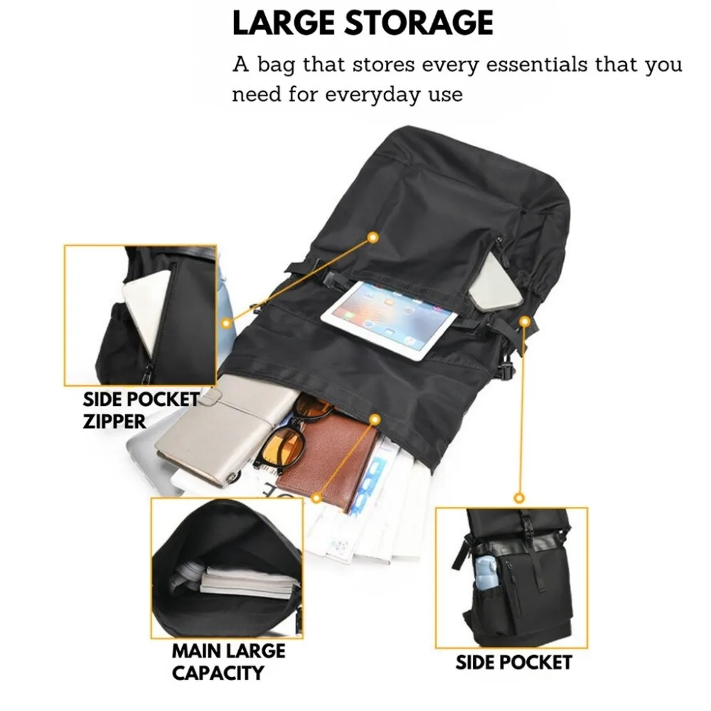 حقيبة ظهر للعمل للرجال بسعة كبيرة، حقائب مدرسية خفيفة الوزن للرجال مقاومة للماء متعددة الطبقات للرجال، حقيبة ظهر للكمبيوتر المحمول للتنقل