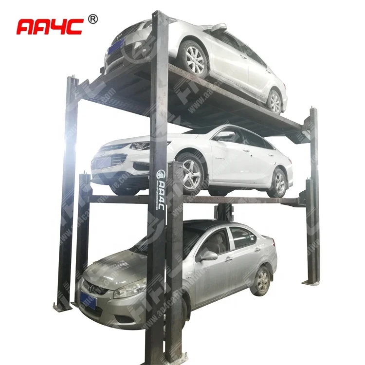 AA4C 4 Post Triple Stacker Car  Parking Lift Car Elevator  High Rise 4 Post Parking Lift AA-PEP54/3500